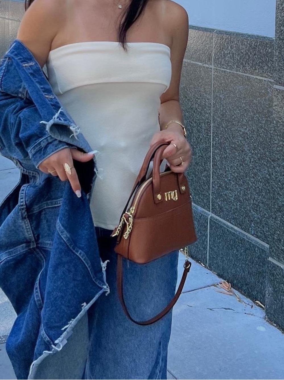 Zara Cream Off-Shoulder Foldover Top with Side Zippers